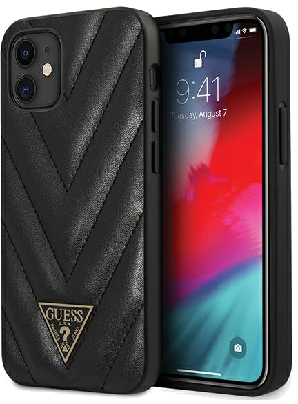 Étui Guess pour iPhone 12 mini 5.4 noir Collection V-Quilted
