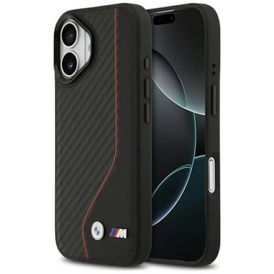 Custodia BMW M Carbon Line & Logo MagSafe per iPhone 17, rossa