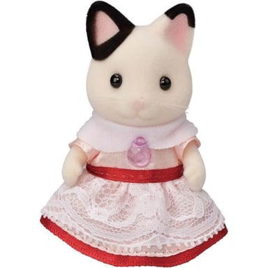 Figurines miniatures - 5646 - La fille Chat bicolore et son goûter d'anniversaire