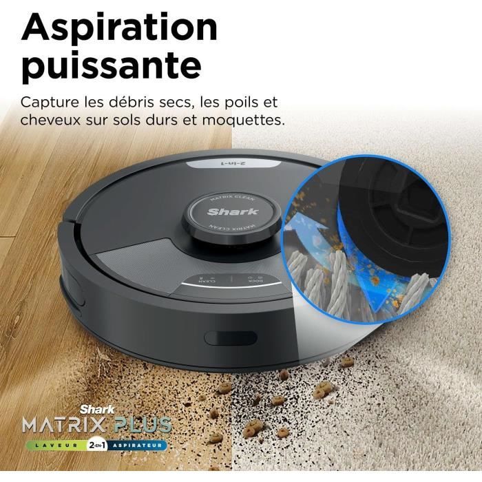 Shark Matrix Plus RV2620WAEU - Robot Aspirateur et Laveur auto-vidant 2-en-1 - Nettoie les coins et les angles - Couverture optimale - Neuf