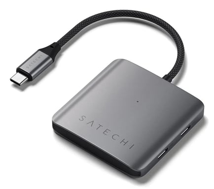 Satechi ST-H4CPDM hub di interfaccia USB tipo-C 10000 Mbit/s Grigio (Satechi 4-Port USB-C Hub with PD)