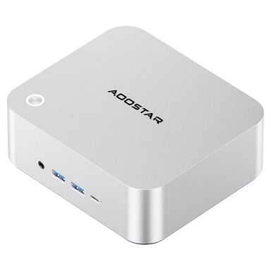 AOOSTAR MACO Mini PC, AMD Ryzen 7 Pro 6850H, 8 core fino a 4,7?GHz, 24 GB RAM LPDDR5, SSD 1 TB, HDMI+DP+2×USB4 per quadruplo display, WiFi 6, Bluetooth 5.2, 2×RJ45 2,5G, 2×USB 3.2, 2×USB 2.0, 1×OCuLink, 1 jack cuffie, sblocco con impronta digitale