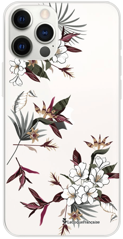 LaCoqueFrançaise Coque Apple iPhone 12l12 Pro souple transparente Motif Fleurs Sauvages
