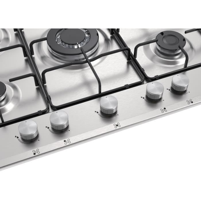 Continental Edison CECTG5VIX Table de cuisson au gaz Inox 5 foyers - vue 5