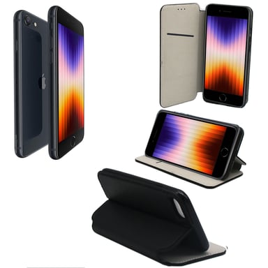 Apple iPhone SE 2022 5G Etui housse rabat protection noir