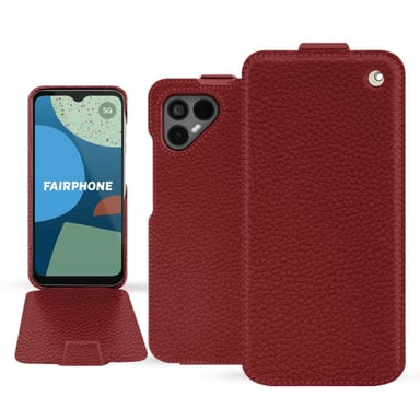 Housse cuir Fairphone 4 -  - Rouge - Cuir grainé