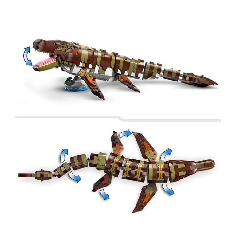 Le bateau en mission et le mosasaure en briques - Neuf