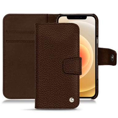 Housse cuir Apple iPhone 12 mini -  - Marron - Cuir grainé