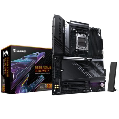 GIGABYTE B850 AORUS ELITE WIFI7 Scheda Madre - CPU AMD Ryzen Serie 9000 VRM digitale 1422 fasi fino a 8200MHz DDR5 (OC) 1xPCIe 5.0 2xPCIe 4.0 M.2 LAN 25 WIFI 7 USB 3.2 Gen 2x2