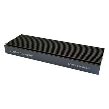 LC-Power LC-M2-C-NVME-3 caja para disco duro externo Caja externa para unidad de estado sólido (SSD) Negro M.2