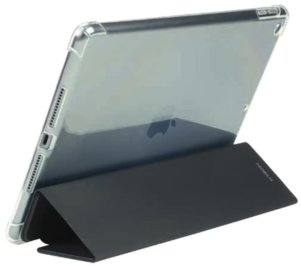 Funda protectora Folio iPad 10.2'' 2021/2020/2019, iPad 9/8/7 Gen, con esquinas reforzadas y barra para stylus, transparente/negro