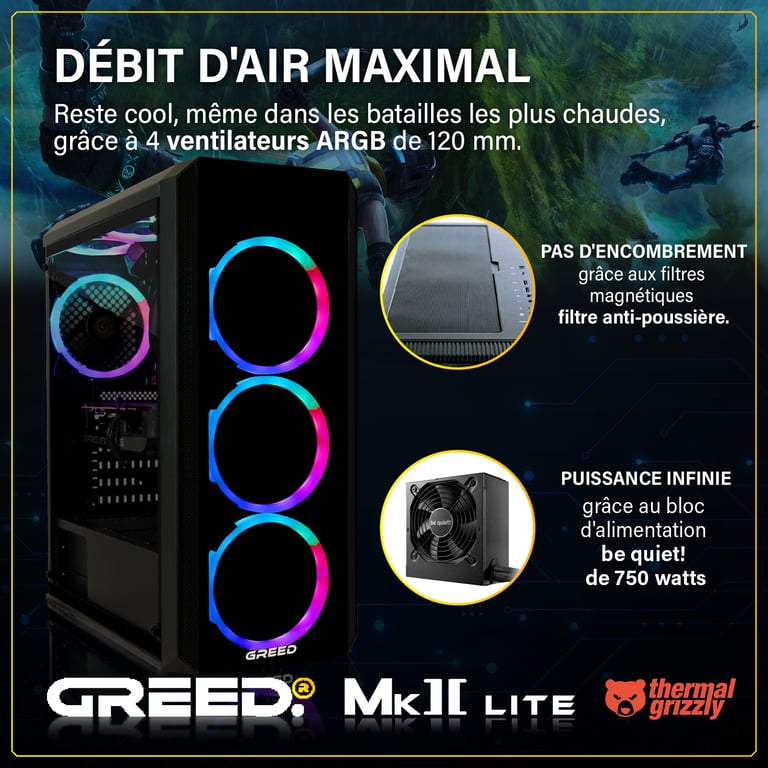 MK2 Lite - PC Gamer - Intel Core i5 10400F - Geforce RTX 3050 - Rapide Bureau PC Gaming - 16 GO RAM DDR4 - 512 GO SSD - Ordinateur avec WiFi + Windows 11 Pro - Neuf
