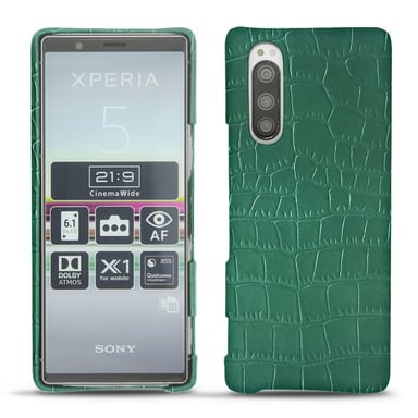 Coque cuir Sony Xperia 5 - Coque arrière - Vert - Cuirs spéciaux