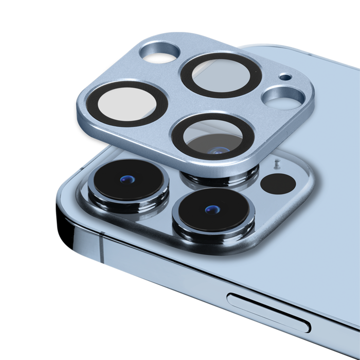 Protection en alliage métallique des objectifs photo pour Apple iPhone 13  Pro/13 Pro Max, Bleu titane - The Kase