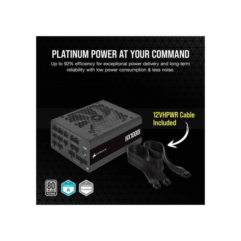 Alimentation ATX CORSAIR HX1000i SHIFT 1000W ATX 3.1 modulaire iCUE LINK Gris foncé / noir - Neuf