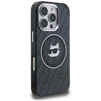 Cover Karl Lagerfeld IML Choupette Head Logo MagSafe per iPhone 16 Pro Max, nera