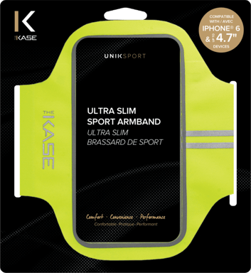 Fascia da braccio sportiva ultra sottile per Apple iPhone 6/6s, giallo neon