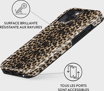 Burga Funda para iPhone 13 Tough Shockproof Modelo Player Léopard