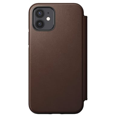 Nomad Funda con cierre para Iphone 12 Mini Magsafe resistente con funda de piel para tarjetas Marrón