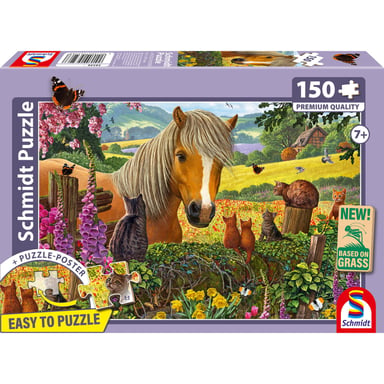 Schmidt Spiele Puzzle - Mignons visiteurs dans la prairie - 150 pièces - Dès 7 ans - vue 1