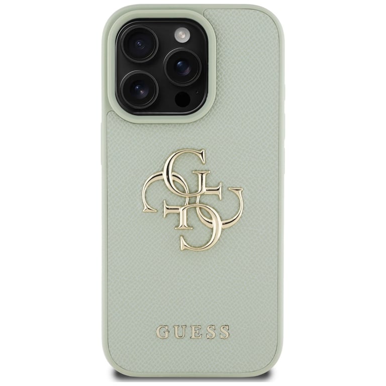 Coque pour iPhone 16 Pro Max Guess grainé grand Logo 4G petit Logo classique - vue 3