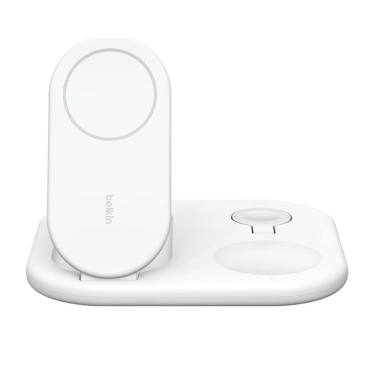 Belkin Estación de carga retráctil MagSafe Qi2 15 W para iPhone/AirPods/Apple Watch Blanco - Nuevo