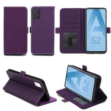 Housse violette pour Samsung Galaxy A52 4G / A52 5G / A52s Etui violet Protection Portefeuille à Rabat avec Porte Cartes et coque interne XEPTIO