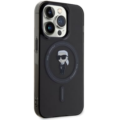 Custodia Karl Lagerfeld Ikonik MagSafe per iPhone 14 Pro, nera