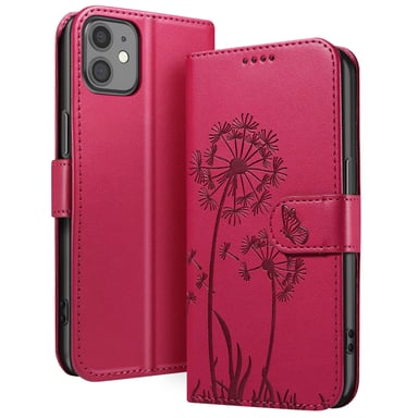 Custodia a portafoglio per iPhone 11 Premium Design Fiori Farfalla