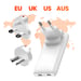 Chargeur de Voyage GaN 65W Prises EU US UK AUS avec 2x USB-C PD Blanc
