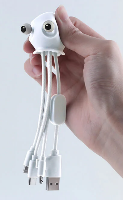 Câble Jelly Biodégradable USB A/micro USB & USB C & Lightning 0,1m Blanc Xoopar
