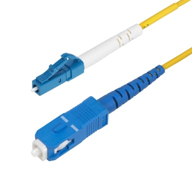 StarTech.com Cable de Fibra Óptica Simplex LC a SC (UPC) OS2 Monomodo de 3m - 9/125µm - 40G/100G - Resistente a Dobleces - Low Insertion Loss - Cable LSZH - Cable de Parcheo de Fibra