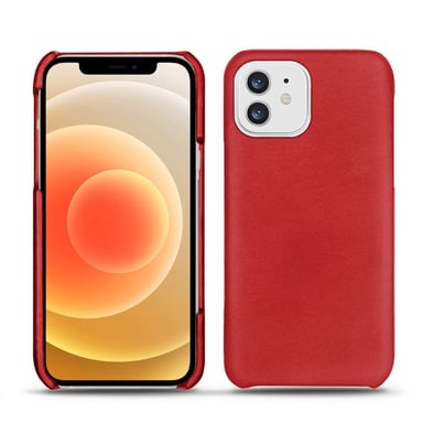 Coque cuir Apple iPhone 12 mini -  - Rouge - Cuir lisse premium