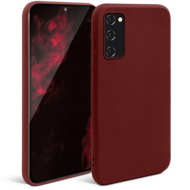 Moozy Minimalist Series Coque en silicone pour Samsung S20, Vin Rouge – Finition mate fine et souple en TPU