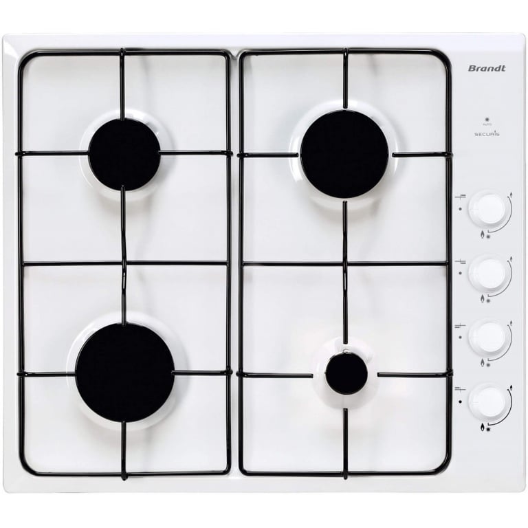 BRANDT Table de cuisson 4 foyers gaz BPE6410W - vue 8