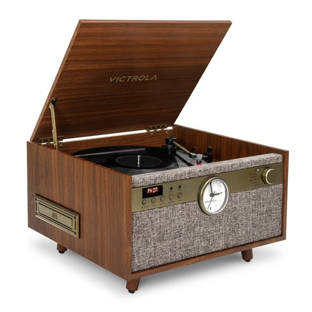 vinyle VICTROLA MUSIC CENTER 5EN1 CENTURY AVEC HORLOGE NOYER - vue 2