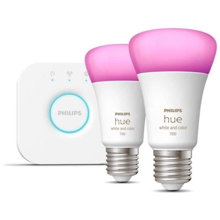 Philips Hue and Color Ambiance Kit de démarrage 2 ampoules E27 Bluetooth fonctionne avec Alexa Google et Homekit
