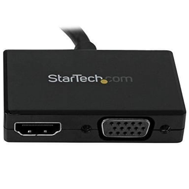STARTECH.COM Adaptateur audio / vidéo de voyage - Convertisseur 2-en-1 DisplayPort vers HDMI ou VGA - Noir