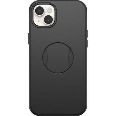 Coque OtterGrip Symmetry pour iPhone 14 Plus avec MagSafe, résistante aux chocs et aux chutes, avec protection antimicrobienne et grip intégré, testée 3x normes MIL-STD 810G - Noir