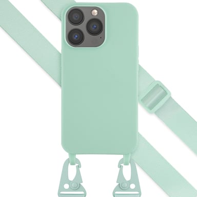 Selencia Coque silicone avec cordon amovible pour Apple iPhone 13 Pro - Turquoise