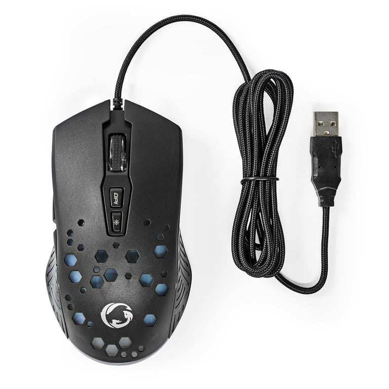 Nedis GMWD410BK souris Gaming Droitier USB Type-A Optique 7200 DPI - Neuf