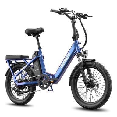 Vélo électrique urbain FAFREES F20 Flex avec batterie 36 V 20 Ah / 100 km d'autonomie, capteur de couple - bleu éclatant