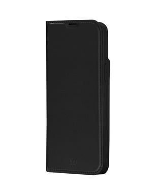 DBRAMANTE1928 Funda con cierre para Iphone 14 Plus Modelo Oslo en piel vegana con tarjetero Negro