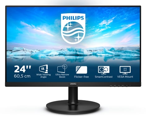 Philips V Line 241V8LA/00 LED display 60,5 cm (23.8'') 1920 x 1080 pixels Full HD Noir