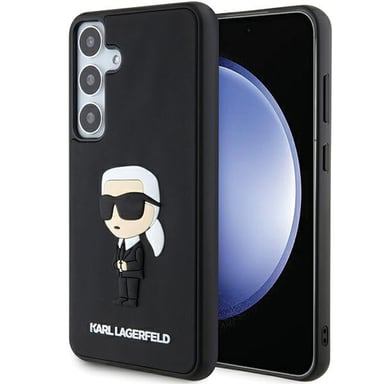 Custodia Karl Lagerfeld 3D Rubber Ikonik per Samsung S24, nera
