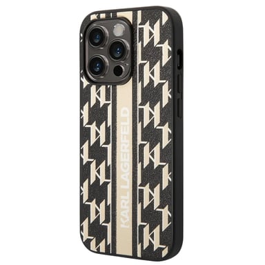 Coque pour Apple iPhone 14 Pro Max PU Monogram Stripe Noir