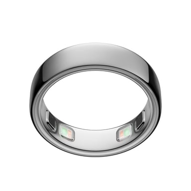 Bague connectée Oura Ring 5 Argent Taille 8 Titane anti-rayures, fenêtre de capteurs, Bluetooth Smart, recharge sans fil, autonomie jusqu'à 1 semaine