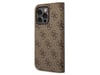 Guess Funda Folio para iPhone 14 Pro Printed 4G Trendy Marrón
