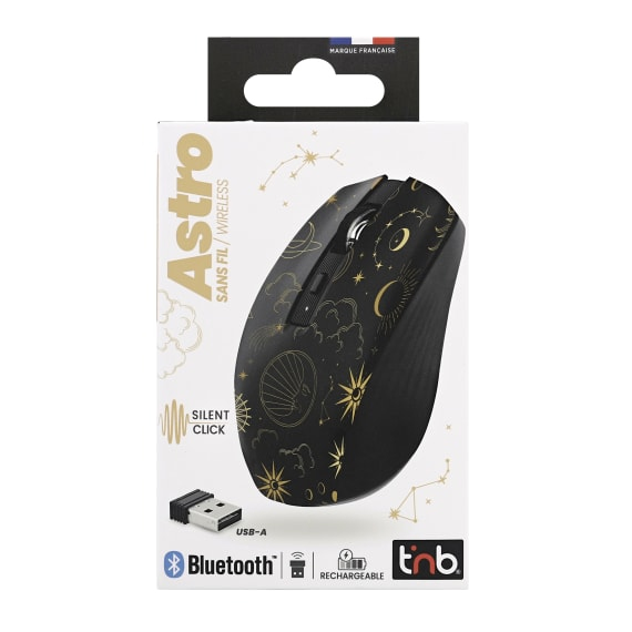Souris Sans Fil T'nB MWXASTRO2 – Bluetooth + USB-A, 1600 DPI, 6 Boutons - vue 4