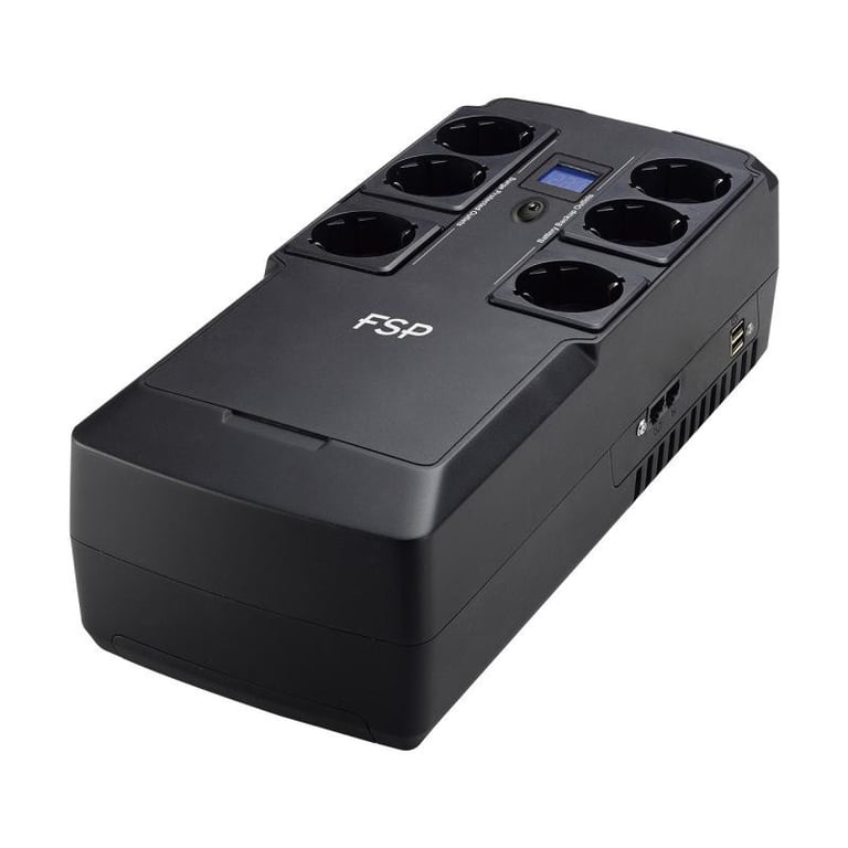 Onduleur externe FSP Nano Fit 800 6 prises 2 ports USB + RJ45 - vue 3